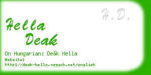 hella deak business card